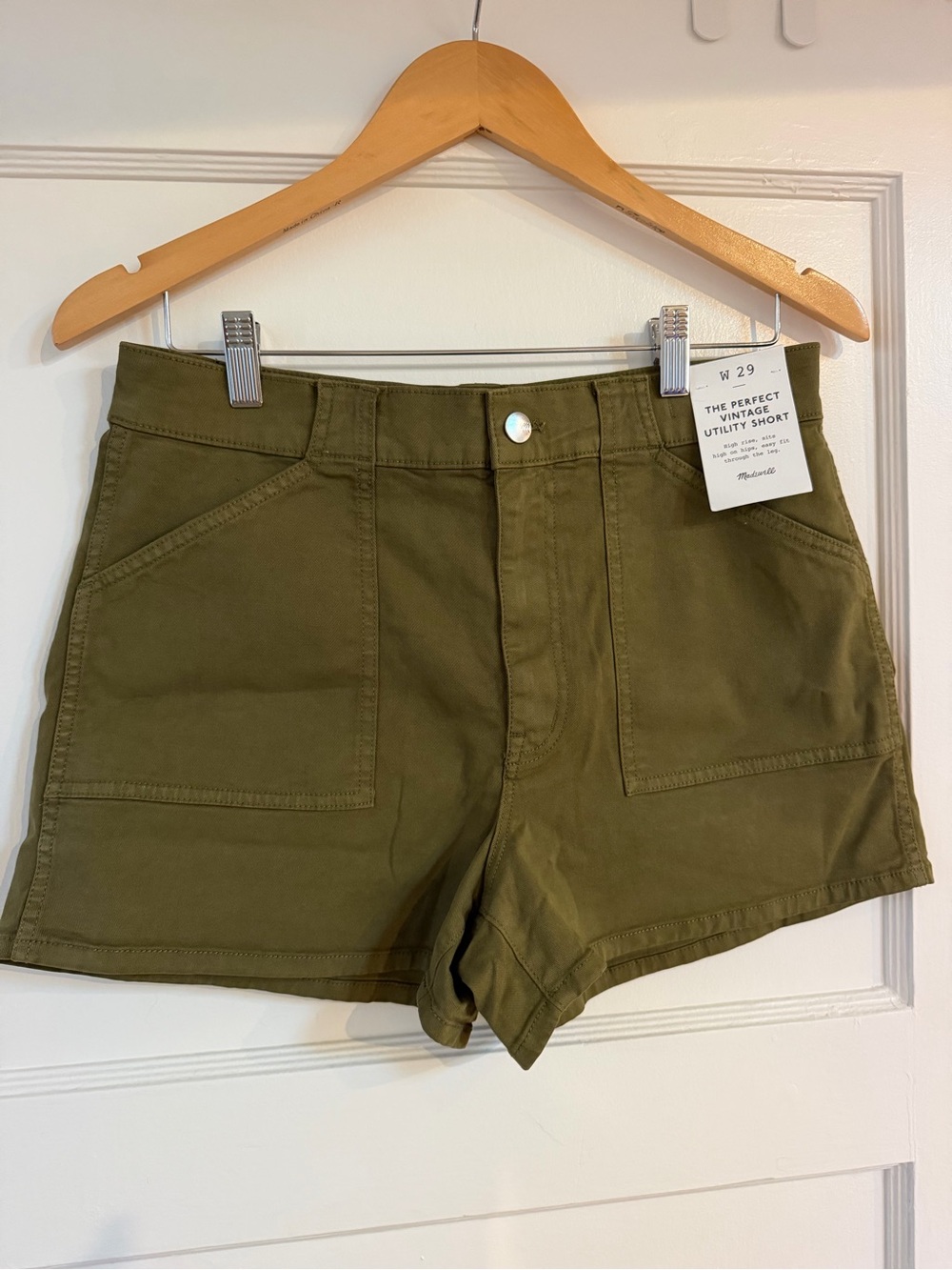 Madewell The Perfect Vintage Utility Shorts - Olive Green